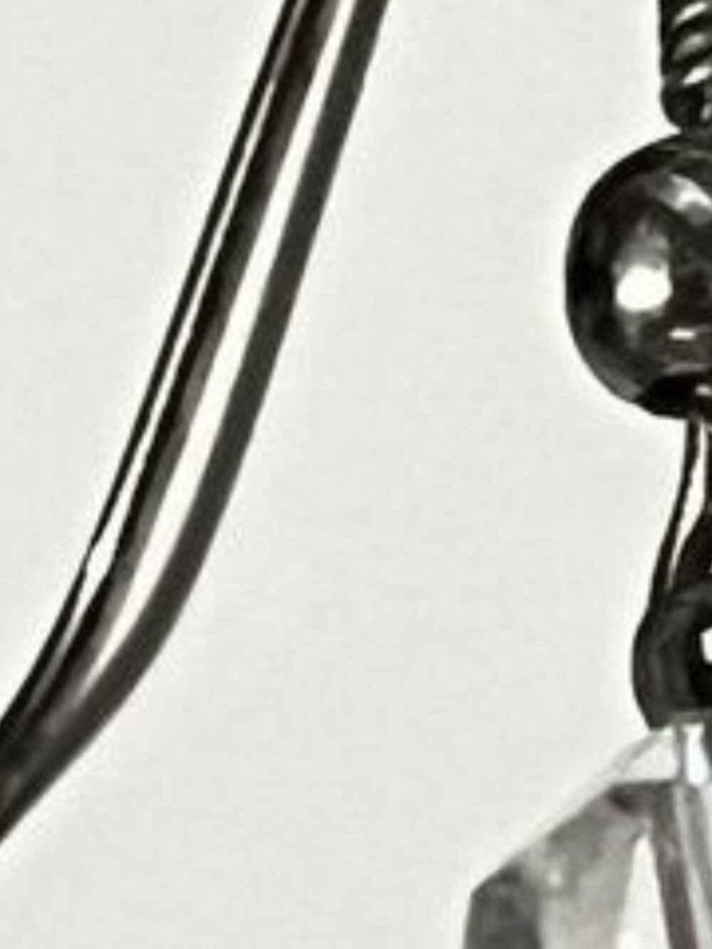 Dainty Clear Geometric Bead Dangle Hook Earrings Minimal Romantic‎ tiny